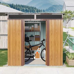 Abri de jardin métallique extérieur 1,8 m x 1,5 m avec plaque transparente et fondation pour jardin, patio, abri à café et rangement - Product Image 2