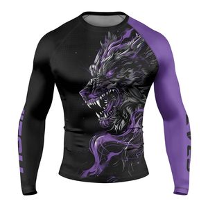 Wholesale Custom Unisex Rashguard UPF 50 Sublimation UV Protection Body Fit Compression Polyester OEM Factory Made OEM Wholesale - Product Image 1