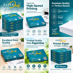 Papel para Impresora POE A4 70, Tamaño: 210x297 mm, Blancura: CIE 167%, 70 g/m², 5 Resmas, 500 Hojas/Resma, 5 Resmas/Caja - Product Image 6