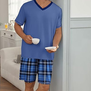 Ensemble short et t-shirt de sport pour homme – Idéal pour l'entraînement, le basketball, la course à pied, le football – Taille élastique avec poches – Tenue de sport - Product Image 2