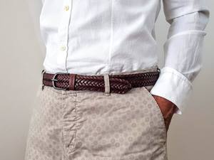 Cinturón de Cuero Trenzado de Primera Calidad, Hecho a Mano, con Curtido Vegetal, Elegante, Unisex, Cinturón de Cuero Tejido a Mano - Product Image 6