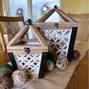 Linterna de Madera Brillante de Marca Privada con Estructura de Madera Resistente, Artículo Decorativo para Iluminación con Velas en Interiores y Exteriores - Product Image 5