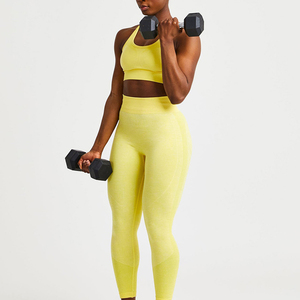 OEM Custom Women’s 2 Piece Yoga Set High Waisted <b>Leggings</b> and Sports Bra Gym Workout Activewear Supplier - Product Image 5