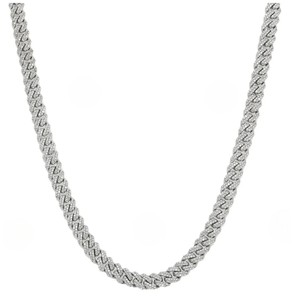 Collier Hip-Hop pour Homme en Argent Sterling Plaqué Or, Chaîne Cubaine Moissanite Entièrement Sertie de 6MM et 20 Pouces - Product Image 1