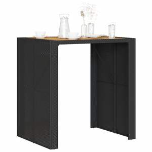 Grande table de bar de jardin en polyrotin résistant aux UV, couleur noire - Product Image 4