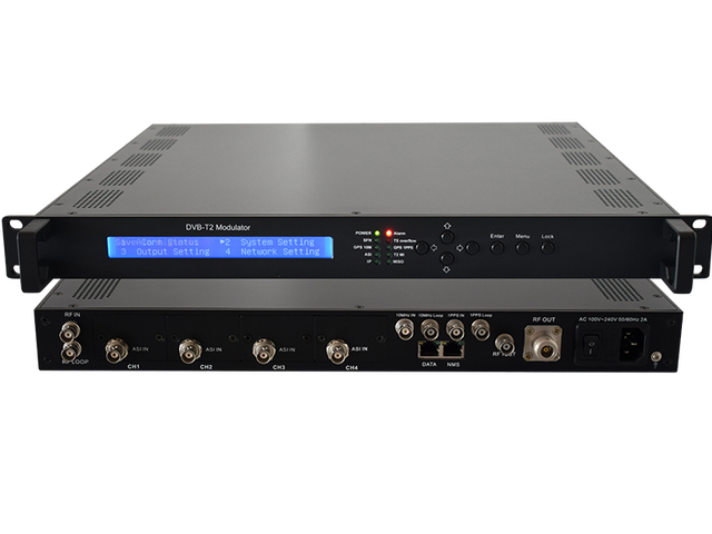 Huafan MOD6420 DVB-T2 Modulator for Digital Cable TV Systems with 2 ASI Input and DPD Support