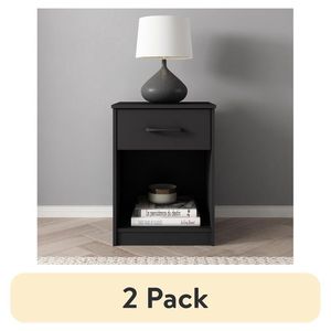 Comodino Ardent con 1 cassetto in rovere nero (confezione da 2) - Product Image 1