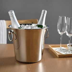 Seau à glace fonctionnel en métal pour refroidir les boissons, champagne, vin, bière lors d'événements, fêtes, hôtels, restaurants, bars, services de traiteur - Product Image 2