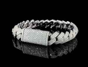 Bracelet Hip Hop Cuban Link en Moissanite pour Hommes, Bijou Diamant Rond, Cadeau de Fête pour Copines - Product Image 2