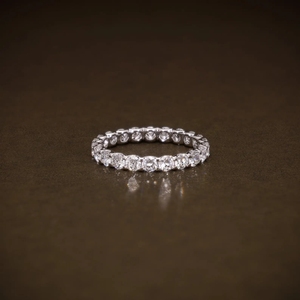 925 <b>Silver</b> Gold Plated Moissanite <b>Eternity</b> Band <b>Ring</b> with Brilliant Cut Passes Diamond Tester Luxury Wedding Anniversary Jewelry - Product Image 4
