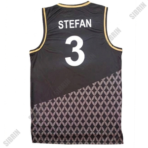 Ensemble de maillot et short de basket-ball personnalisés sublimés SIBRIN |   Concevez votre propre nom et numéro d'équipe |   100% polyester - Product Image 1