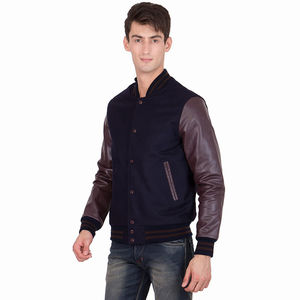 Sudadera con Capucha de Béisbol para Hombre, de Tela Chenille, de Alta Calidad, del Fabricante OEM, con Mangas de Cuero Bordadas, para Invierno, Gran Venta - Product Image 3