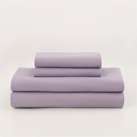Ensemble de draps en microfibre brossée ultra douce 4 pièces, 1 drap plat, 1 drap-housse, 2 taies d'oreiller, résistant aux plis, personnalisé, vente en gros pour la maison et l'hôtel
