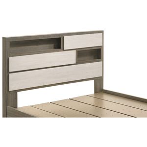 Cama completa de estilo moderno gema hecha con madera en beige y marrón - Product Image 4