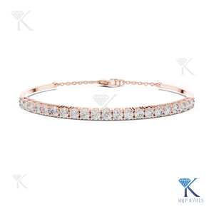 Adjustable Chain Lab Grown Diamond Filled Brilliant Cut 14K <b>Solid</b> <b>Gold</b> Fine Unisex Minimalist Luxury Jewelry Party Gift - Product Image 2