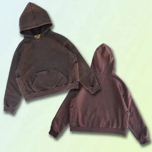 Latest Design Adult Size Vintage Distressed Cropped Hoodies Oversized Embroidery Heavyweight - Product Image 5