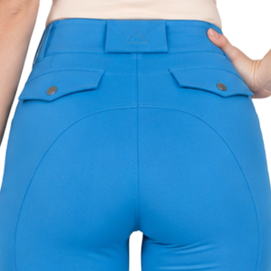Leggings d'équitation bleus personnalisés pour femmes, taille haute, avec grip en silicone extensible et poches intégrées - Product Image 6