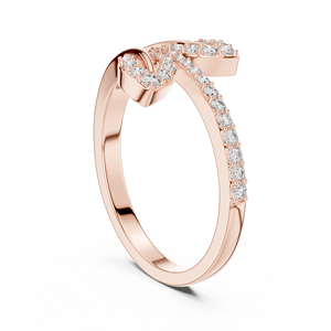 Bague en diamant Infinity Swirl de luxe pour femmes |   Design élégant en or rose |   Sertissage micro-pavé |   Bague en moissanite - Product Image 4