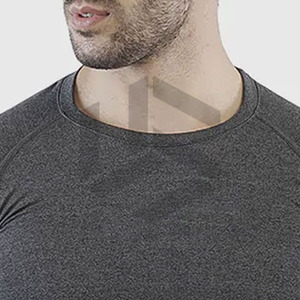 เสื้อยืดออกกำลังกายผู้ชายแขนยาว คอกลม ผ้าสแปนเด็กซ์/โพลีเอสเตอร์ แห้งเร็ว ออกแบบได้ตามต้องการ พร้อมลายตัวอักษรแบบถัก - Product Image 6