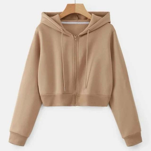 Sudadera con Capucha Corta para Mujer, Forrada, de Invierno, 100% Algodón, Personalizable en Color y Talla, Casual, Resistente al Viento, Precio Económico - Product Image 1