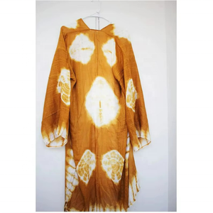 Handmade Sweet Natural Woven Eco-Friendly Tie Dye Kimono <b>Jacket</b> & Floor-Length Casual Beach Cover-Up for Women Summer Holiday - Product Image 5