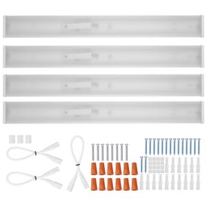 Lampada LED Avvolgente da 4FT 50W 5500LM Luce Diurna 6500K, Plafoniera a Incasso, Confezione da 4 per Cucina, Negozio e Casa - Product Image 1