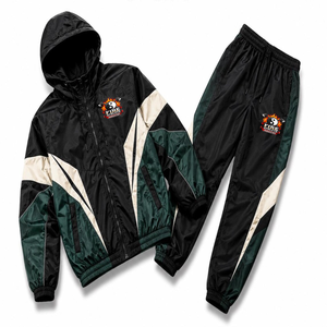 Conjunto Corto de Chaqueta y Pantalones Cortos de Nailon Cortavientos Personalizado para Hombre, Proveedor OEM, Ligero y Resistente al Viento - Product Image 1