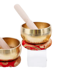 Fabricant de bols chantants martelés de haute qualité, bols sonores de méditation, bols chantants tibétains en bronze et laiton avec marteau et coussin - Product Image 1