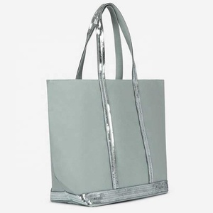 Sacs de transport en <span class=keywords><strong>toile</strong></span> personnalisés avec poignées à paillettes Sac à provisions réutilisable Sacs fourre-tout en <span class=keywords><strong>toile</strong></span> recyclée - Product Image 2