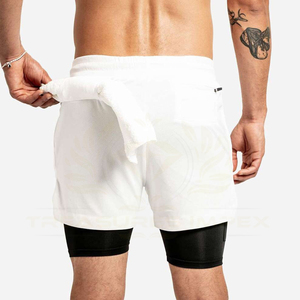 Shorts de sport pour hommes 2026 – Respirants, amples, anti-chafing, style décontracté, pour la course en extérieur, en coton/polyester uni - Product Image 3