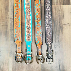 Collar de perro de cuero genuino hecho a mano personalizado con hebilla de Metal y anillo en D Collares de cuero para mascotas de lujo ecológicos - Product Image 6