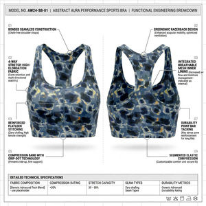 LOW MOQ Customized Own Design Printed Women Sports Bra Seamless Breathable Fitness Yoga Gym Workout <b>Running</b> <b>Padded</b> Sports Bra - Product Image 2