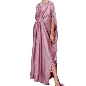 Abito Kaftano Lungo Intrecciato, Vestito Lungo fino ai Piedi, Vestibilità Ampia, <span class=keywords><strong>Abbigliamento</strong></span> Casual, Servizio OEM, <span class=keywords><strong>Abbigliamento</strong></span> di Alta Qualità - Product Image 2
