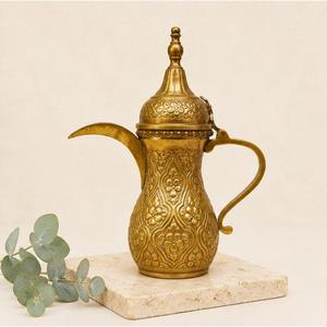 Handmade Metal Brass Arabic Dallah Coffee <b>Pot</b> Traditional Middle Eastern Engraved Pitcher for Luxury Home Decor - Product Image 6