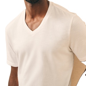 Streetwear de haute qualité avec logo personnalisé T-shirts en coton uni Tissu en jersey T-shirt simple pour hommes - Product Image 4