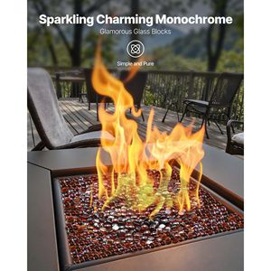 Vetro per Fuoco Resistente alle Alte Temperature 10LBS/4.5KG, Vetro Riflettente da 3/4 Pollici Senza Fumo per Caminetti e Accessori - Product Image 2