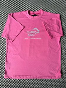 Champ King T-shirt rose à manches courtes pour homme, coupe régulière, décontracté - Product Image 1