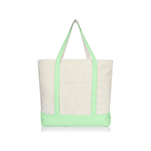 Bolso de mano verde abstracto reciclable bohemio de algodón hecho a mano ligero bordado personalizado sostenible - Product Image 1