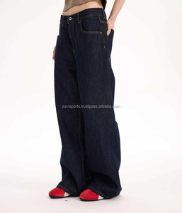 Pantalon en jean pour femmes grande taille, taille mi-haute, coupe régulière, élastique, décontracté, streetwear, jean d'hiver, respirant, vente en gros - Product Image 4