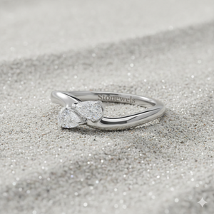 Anillo de Oro con Dos Piedras y Diamantes Cultivados en Laboratorio de 0.30 CTW para Boda, Certificado de Lujo - Product Image 4