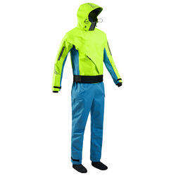 Combinaison de travail pour homme, blanche et bleue, avec empiècements noirs, fermeture éclair intégrale sur le devant, en polyester - Product Image 4