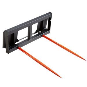Forca per balle di fieno da 49 pollici, capacità di carico 3000 libbre, attacco rapido, 2 pezzi, accessorio per minipale, macchinari edili - Product Image 1