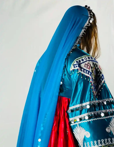 Robe de festival afghane Kuchi artisanale pour femmes, vintage, traditionnelle, brodée, dentelle reflétant le style pashtun, robe afghane Kuchi - Product Image 5