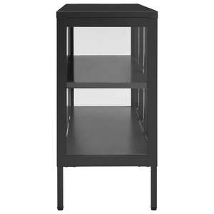 Buffet anthracite avec verre trempé et acier thermolaqué, armoires de salon de taille moyenne - Product Image 4