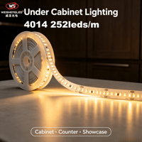 Bande lumineuse LED 4014, 252 LED/m, CRI>83, haute luminosité, flexible, pour la décoration de projets intérieurs