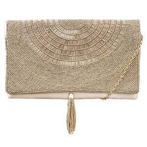 Colorful Indian Handmade Beaded Bag Luxury Ethnic Craft Glass <b>Bead</b> Baguette Handle Durable Trendy <b>Crystal</b> Fashion Accessory - Product Image 1