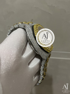 AARVA JEWELS Reloj cronógrafo de lujo para hombre, caja de acero inoxidable, elegante esfera analógica de 43 mm, movimiento de cuarzo con cristal de zafiro, 20 mm - Product Image 6