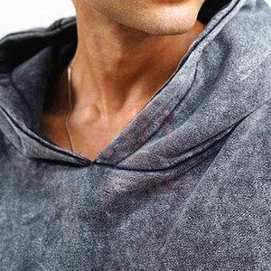 Chándal de invierno para hombre, elegante, con capucha, corte regular, lavado ácido, estampado, ligero, para uso en exteriores, 100% algodón, hecho en Pakistán - Product Image 6