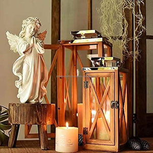 Top Quality Elegant Wooden <b>Candle</b> <b>Lantern</b> with Stainless Top and Glass Panes Perfect for Indoor and Outdoor Decor - Product Image 6
