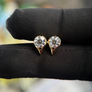 Boucles d'oreilles en diamant rond brillant 1,25 ct chacune, 2 pièces, certifiées IGI, or 14 carats, bijoux fins - Product Image 5